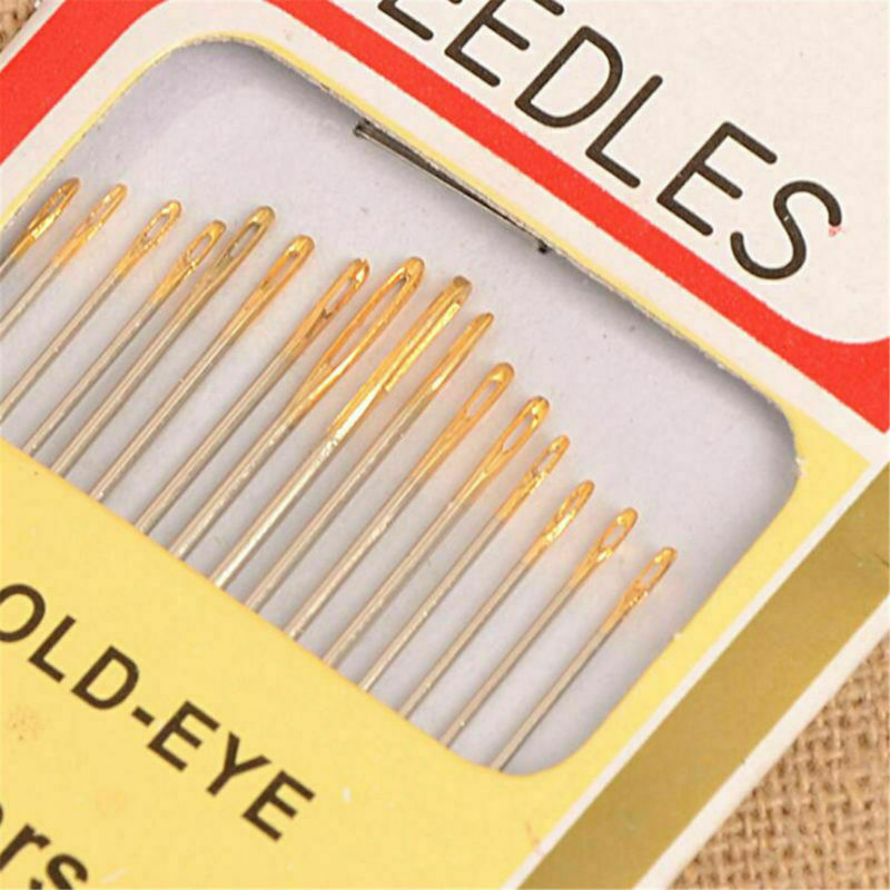 64pcs/ 4Packs Large Eye Thick Sewing up Needle Embroidery Mending Quilt Hand