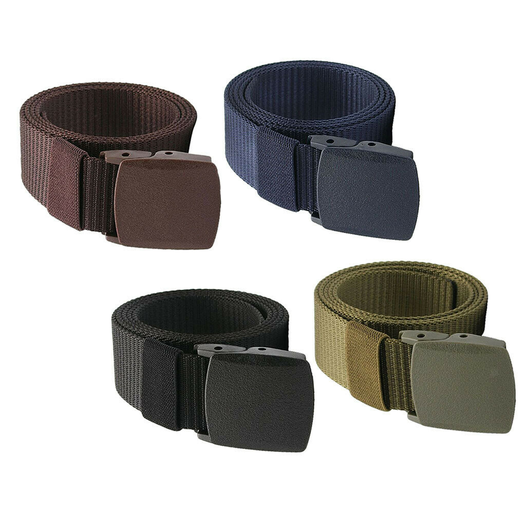 4x Army Outdoor Nylon Webbing Belt Web Belt Police Jeans Utility Waistbelt