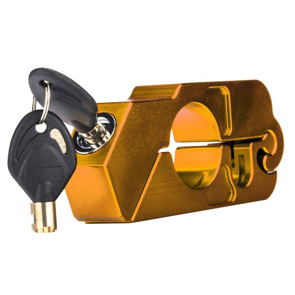 Golden Motorcycle CNC Grip Lock Security Handlebar Brake Lever Lock for Scooters