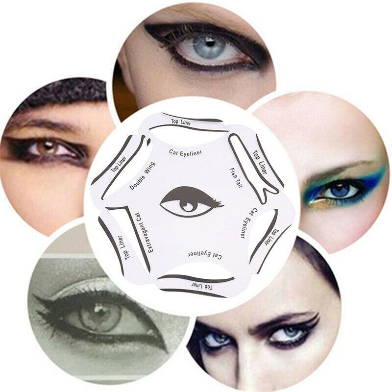 Cat Eyeliner Stencils Winged Eyeliner Stencil Models Eyebrows Card Makeup.l8