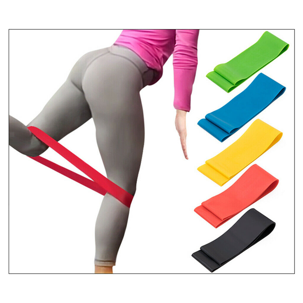 5 Pieces Indoor Resistance Band Loop Pull Ups Gym Fitness Mobility Rehab