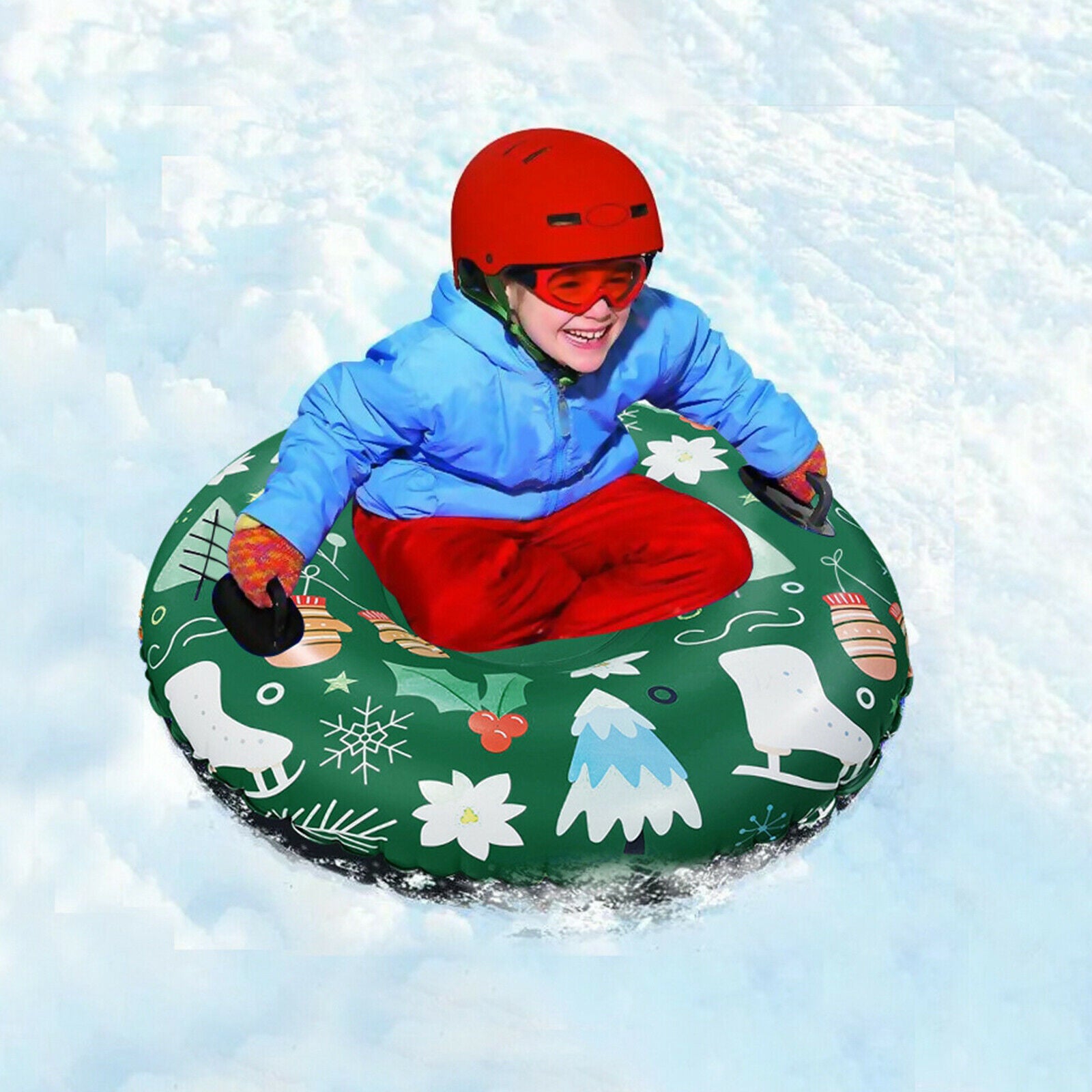 Snow Tube Inflatable Snow Sled - 47 inches Heavy-Duty Snow Tube for Kids &