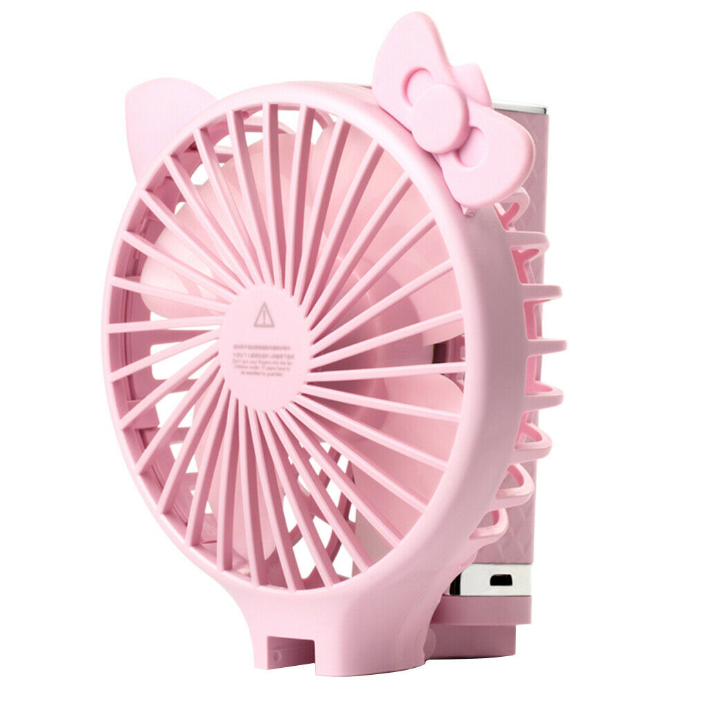Rechargeable USB Hand Held Fan Air Cooler Operated Protable No Battery pink