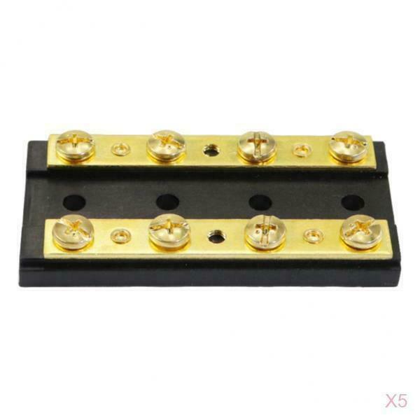 5 Pieces Engine Marine Boat 4 Gang Duel Buss Bar Block 8 Terminal 32V60A