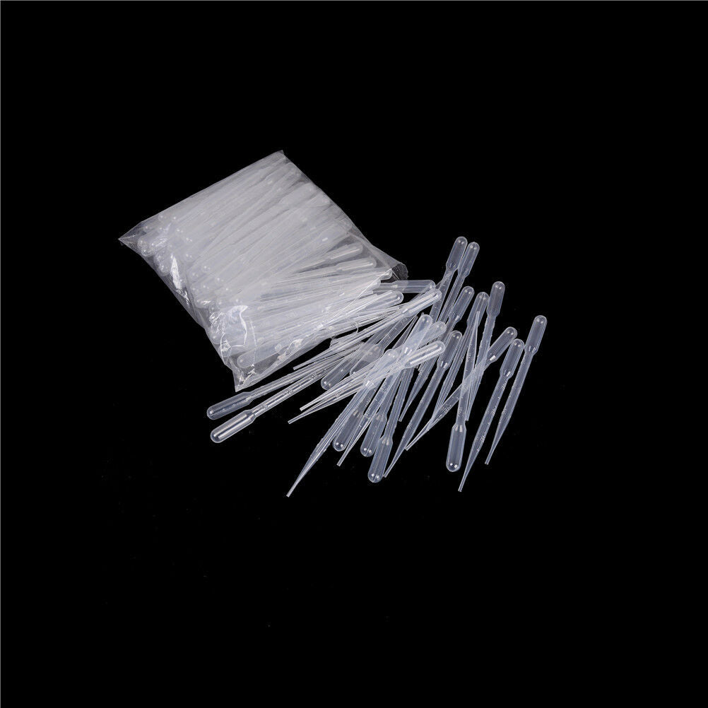 100PCS 3ML Transparent Pipettes Disposable Safe Dropper  Graduated Pipet biH Kt