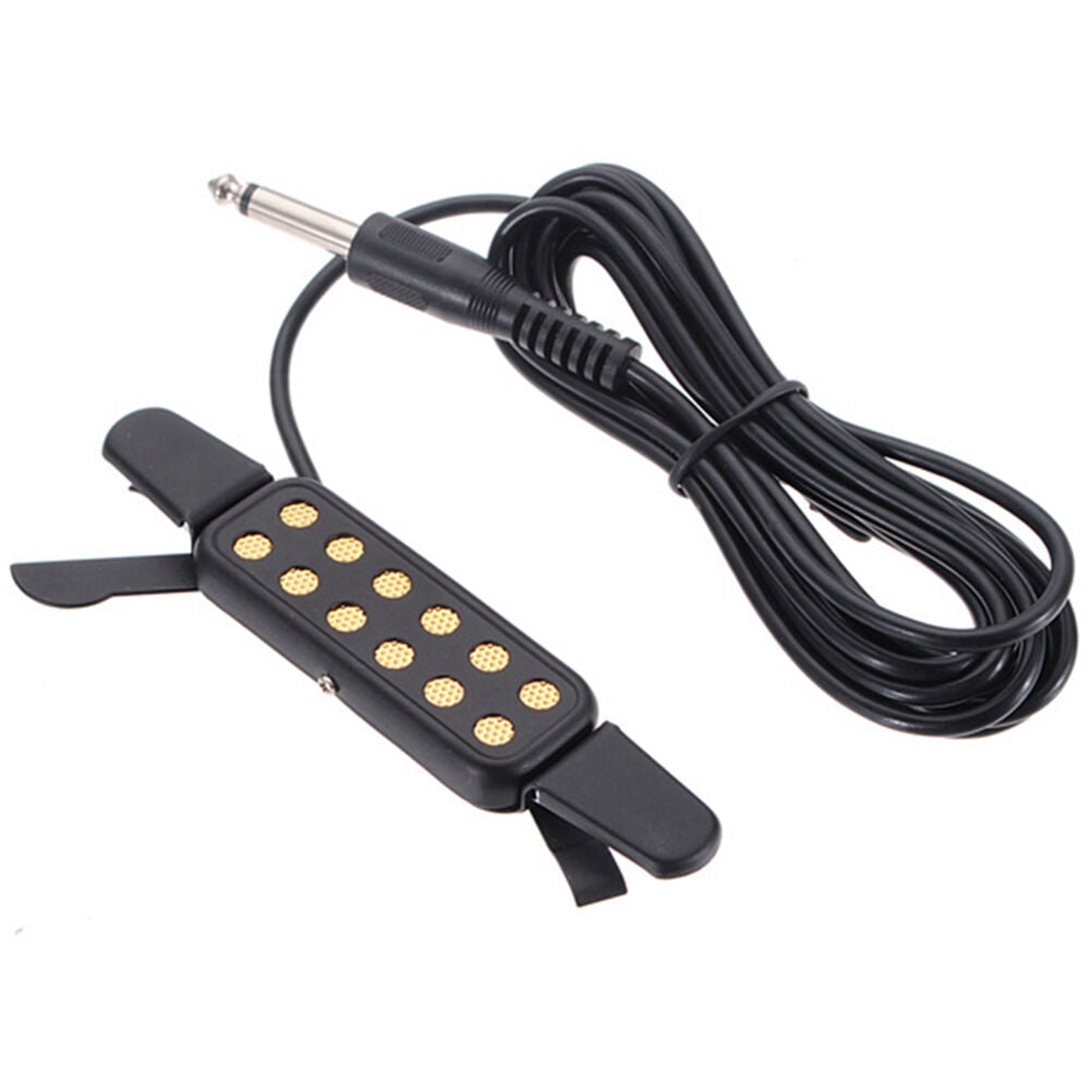 12Hole Sound Pickup Microphone Wire Amplifier Speaker for Acoustic Guitar JRADD