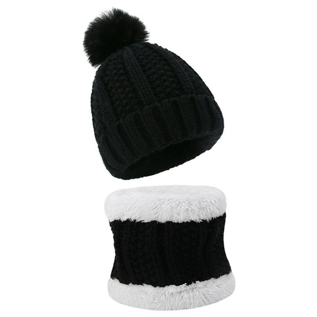 2pcs/set Baby Toddler Winter Hat Scarf Set Kids Warm Knit Beanie Hat&Neck Scarf
