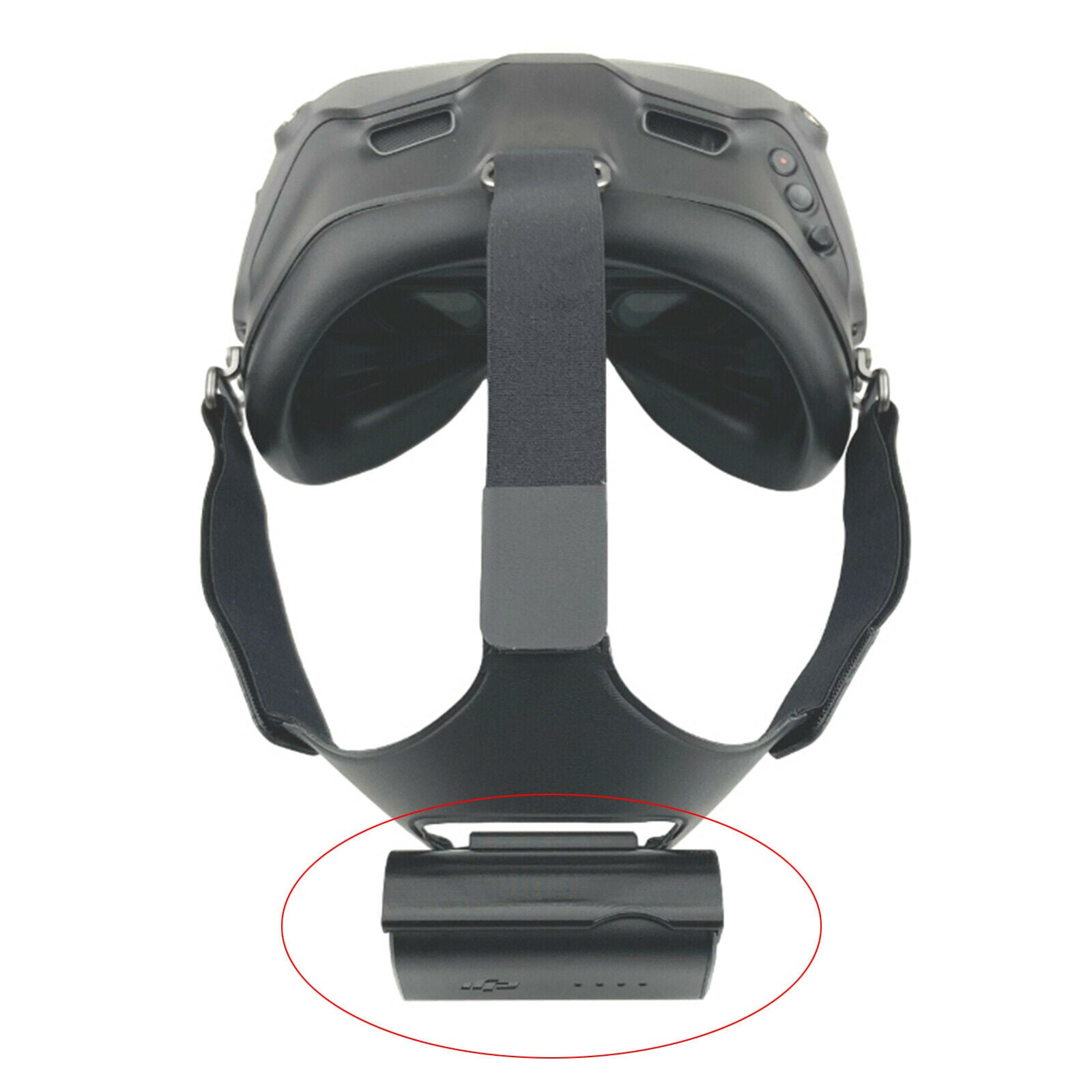 Headband Battery Storage Case Back Clip for DJI FPV Combo Goggles V2 Black