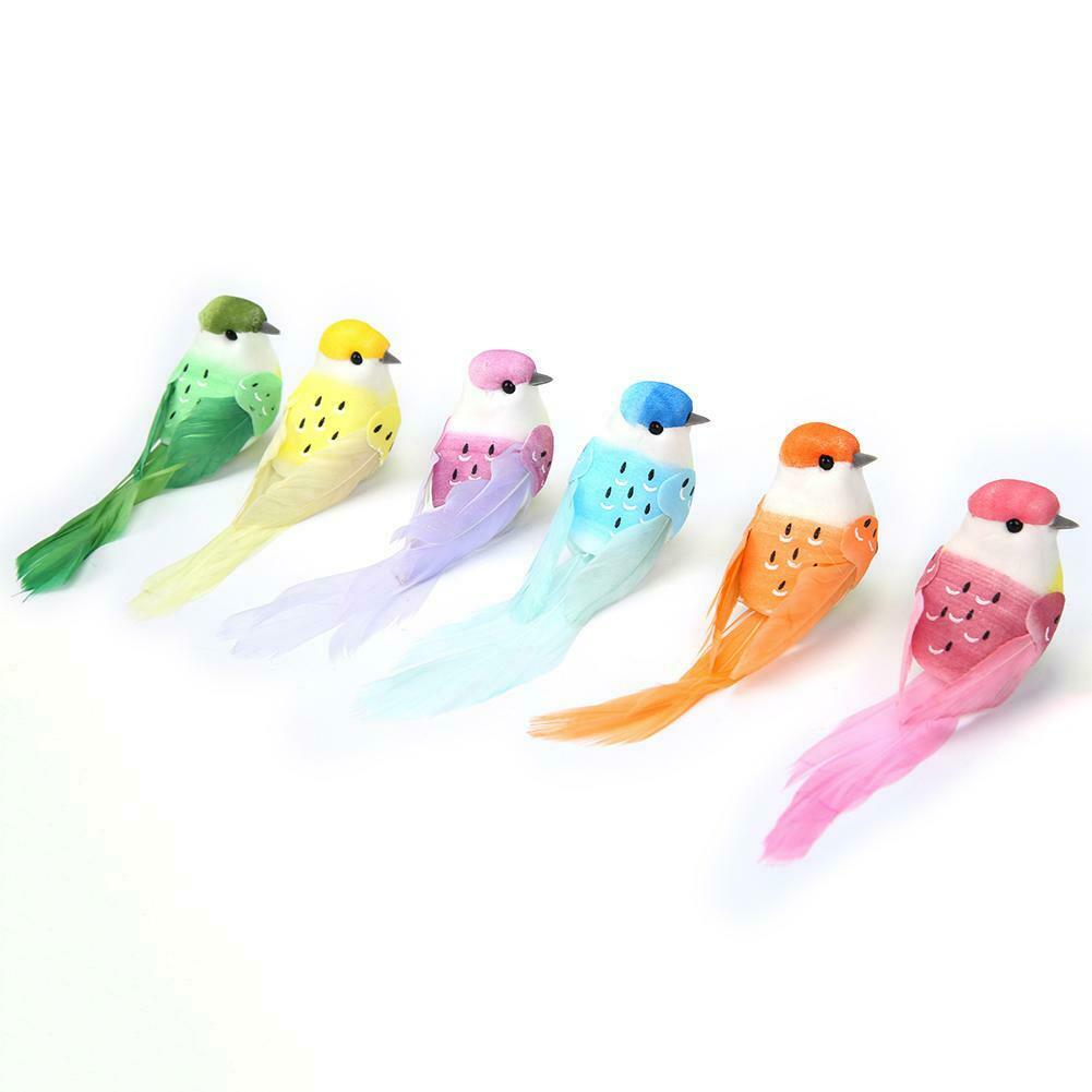 12pcs Artificial Simulation Foam Feather Birds Home Ornaments Crafts Decor @