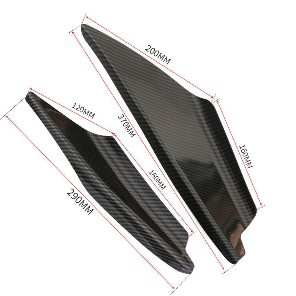 8 Pieces Golssy Universal Carbon Fiber Front Bumper Splitter Fins Trim Set
