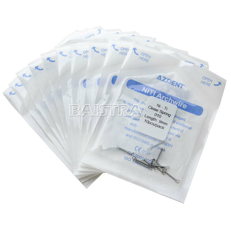 20 X AZDENT Dental Orthodontic Closed Coil Springs 0.010" 9mm 10PCS/Pack