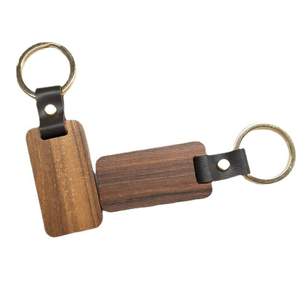 10pcs Wood Keychain Key Ring Hanging DIY Crafts Birthday Gifts Accessories