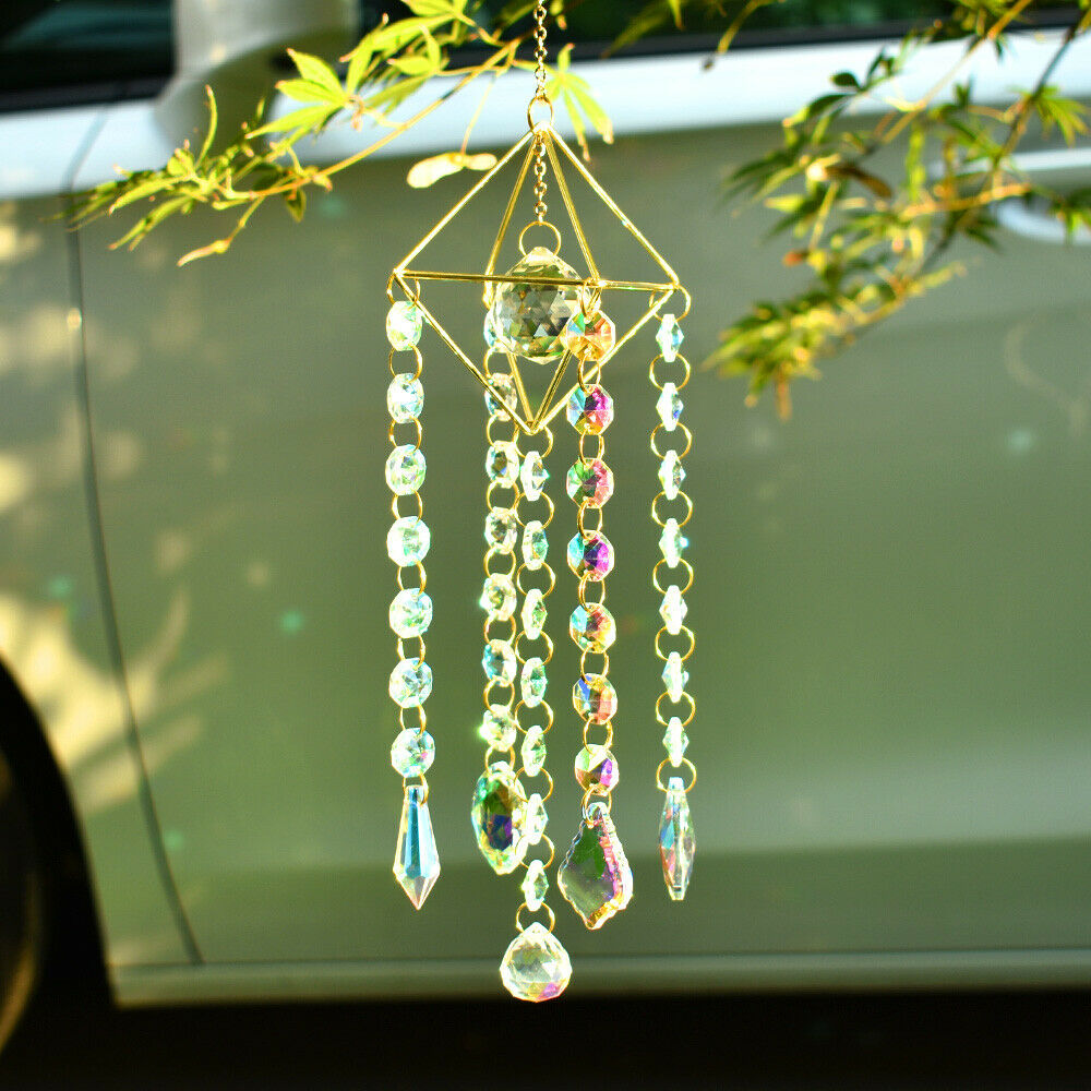 Crystal Suncatcher Prism Rainbow Maker Wind Chime Pendant Hanging Window Decor