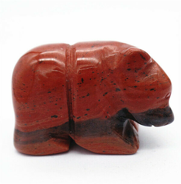 47x30x25mm Natural Red Jasper Carved Bear Decoration Statue Home Decor HH7727