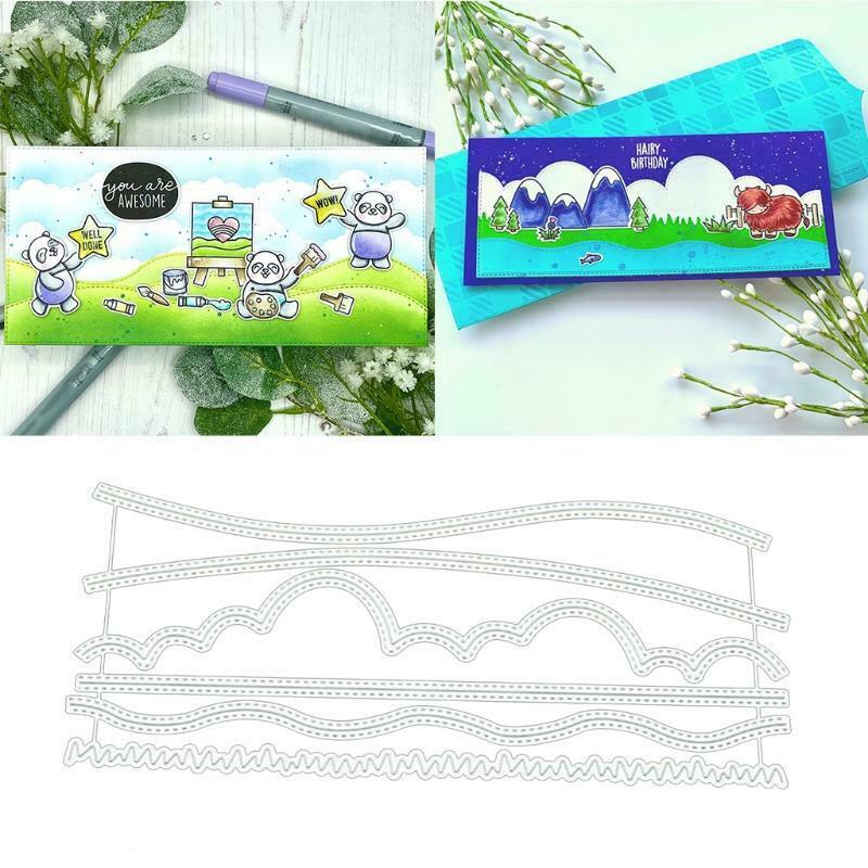 Wave Pattern Metal Cutting Dies Stencil DIY Scrapbooking Album Paper Card