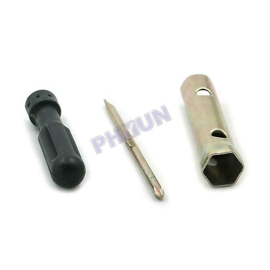 Universal Motorcycle Spark Plug Spanner Wrench Socket Tool Kit w/ Storage Pocket
