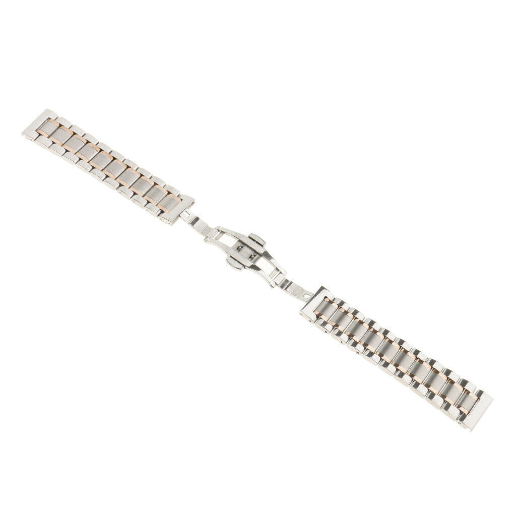 Butterfly Deployment Clasp Stainless Steel Watch Band Strap Bracelet  20mm