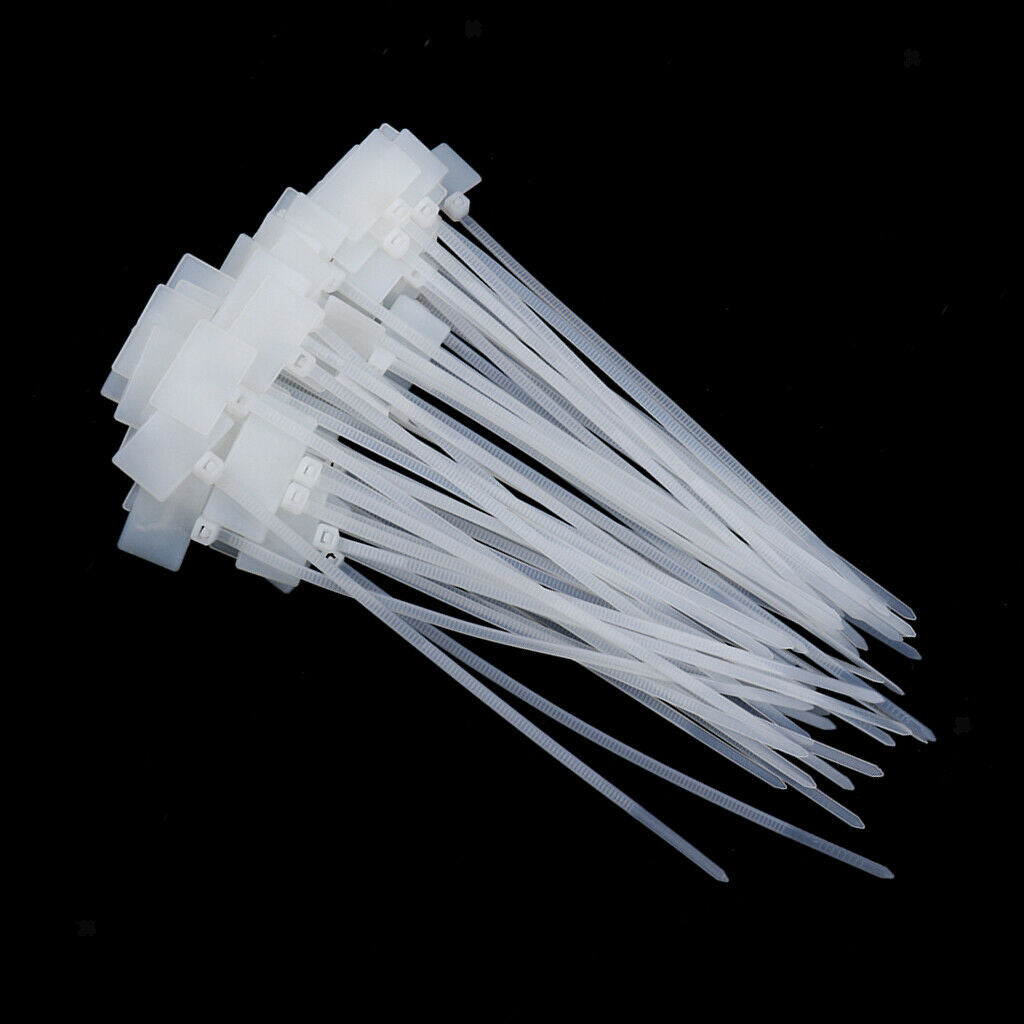 100Piece150mmx4mm Nylon Cable Zip Ties Heavy Duty Self Locking Durable White