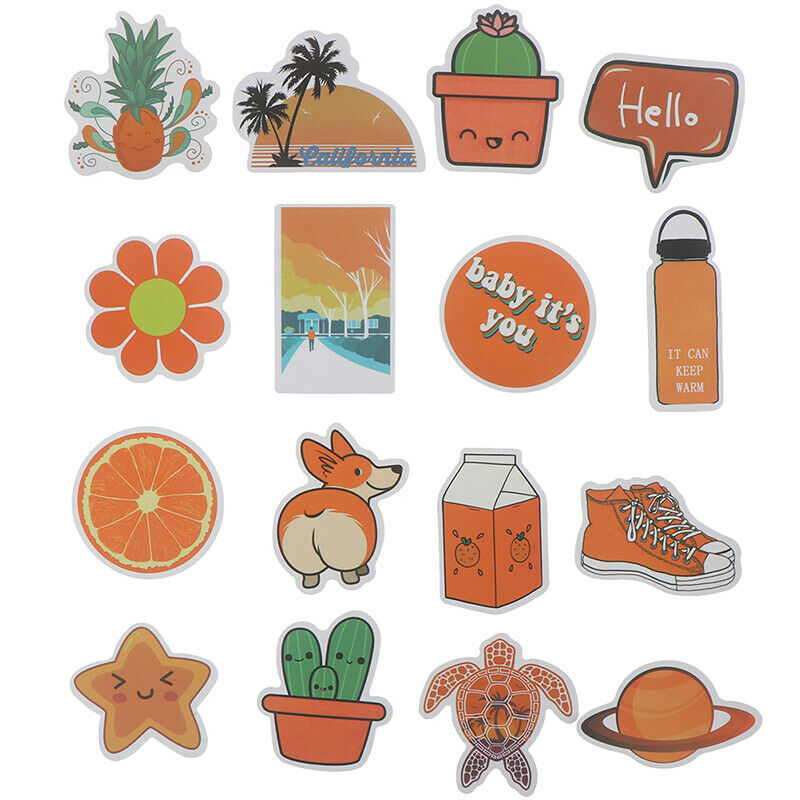 50X Orange Stickers Skateboard Laptop Luggage Guitar Bike Car Bomb Decals_DD