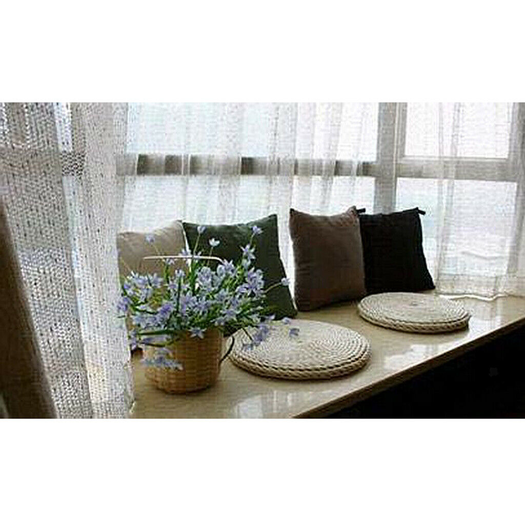 Functional Straw Futon Seat Cushion Dia. 30cm Tatami Yoga Meditation Pouf