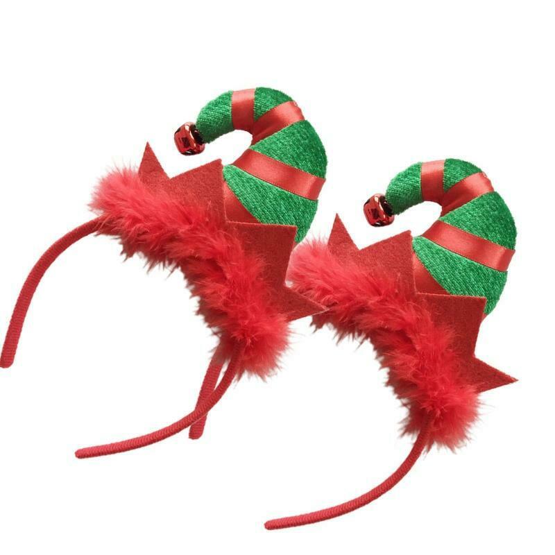 Christmas Elf Hair Bands Feather Elf Hat Headband Novelty Holiday Party Favor