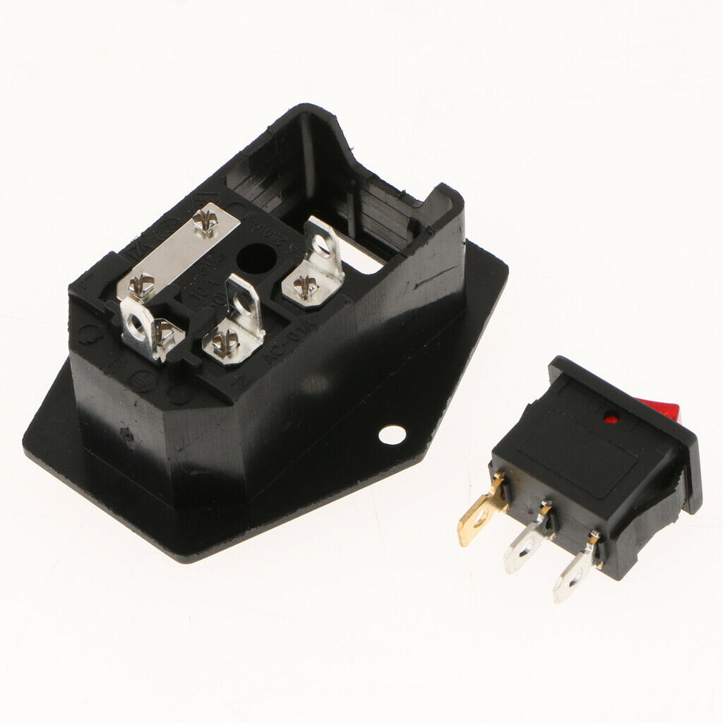 3pin Male Outlet Inlet Module Plug Fuse Switch Parts