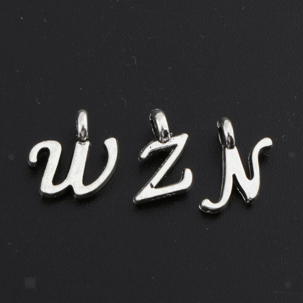 52 Pcs Initial Alphabet Letters Charms Beads Great for DIY