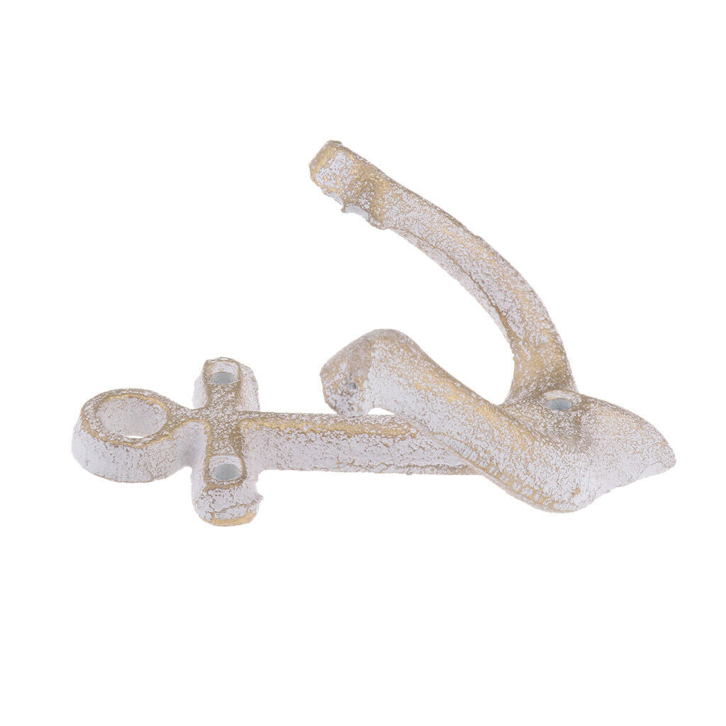 2 Pcs Wall Hook Bathroom Bedroom Heavy Duty Coat Hook Rack Hanger White