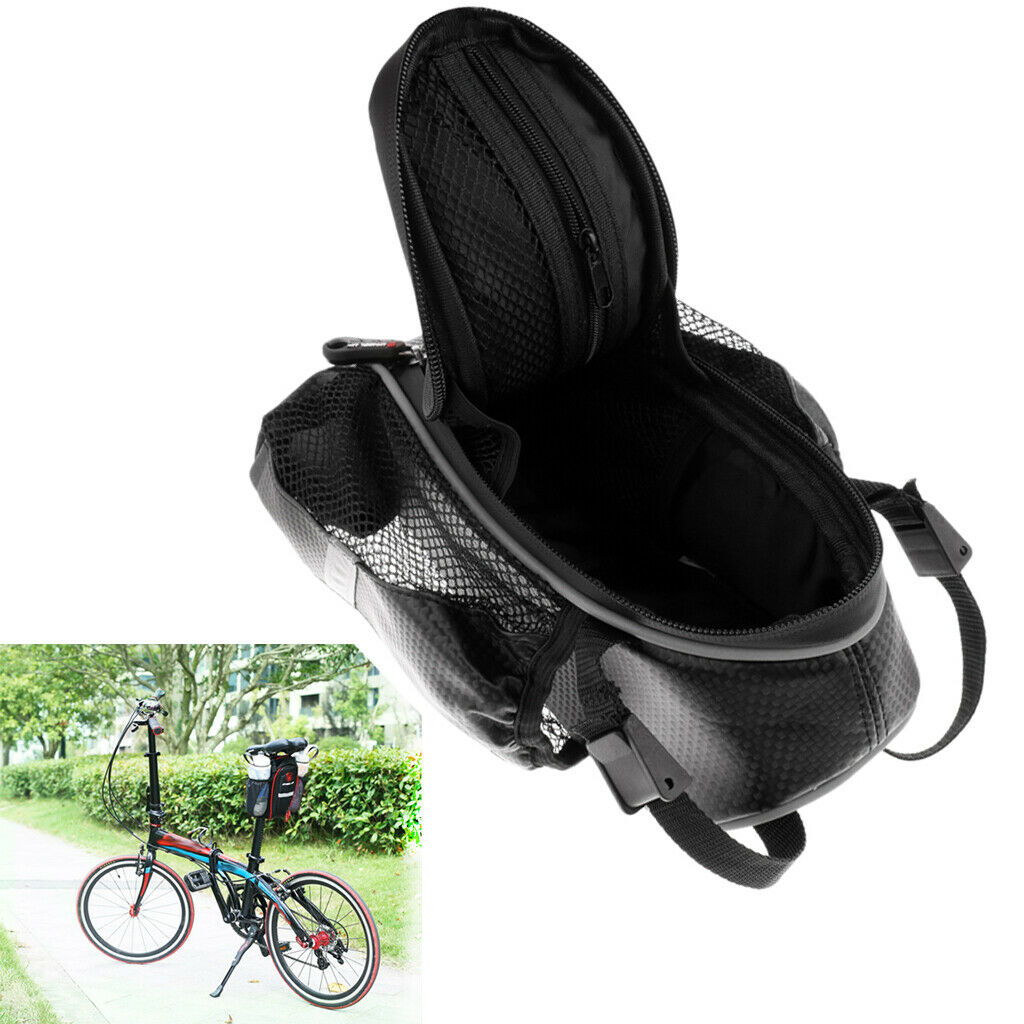 Mountain Road Bike Tail Pouch Road Bicycle Cycling Seat Saddle Bag Black