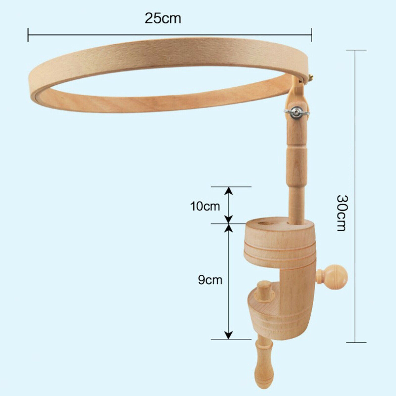 Wooden Adjustable Embroidery Hoop Holder Stand Cross Stitch Rack Sewing Tool