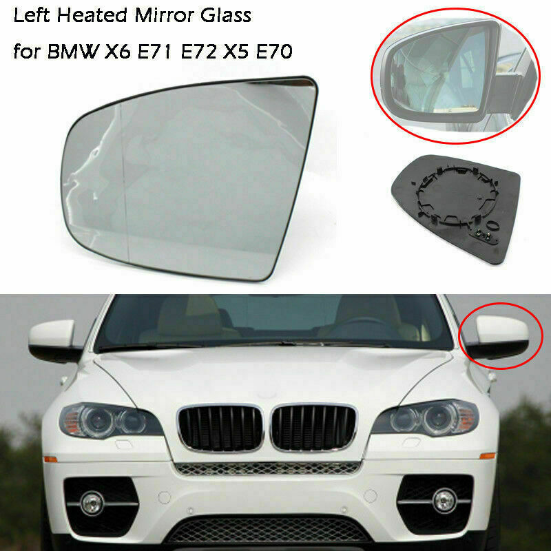 Driver Left Side Clear Heated Mirror Glass Fit BMW X5 E70 E70 LCI 2007-2013 2012