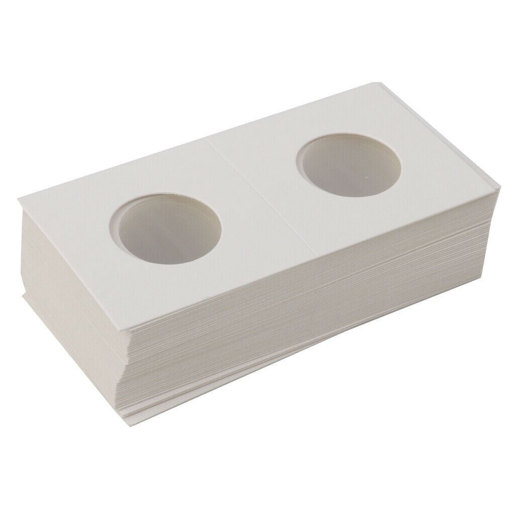 100X Cardboard Coin Holders Flips Mylar Collection Supply 29/27.5mm White
