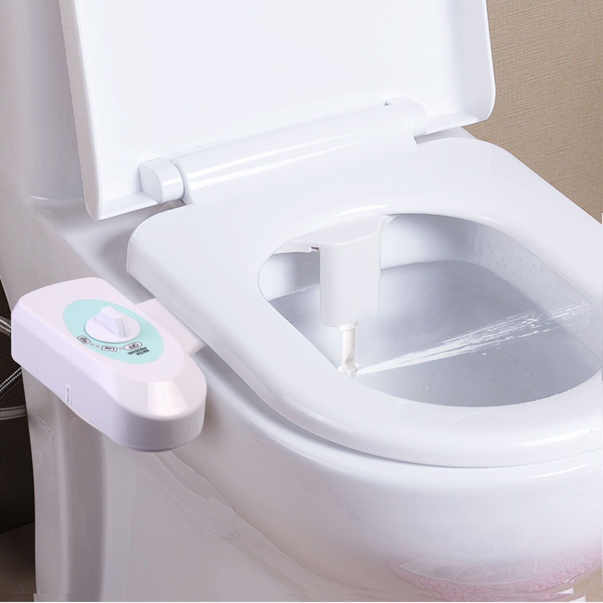 Fresh Water Spray Bidet Toilet Seat Attachment Non-Electric Mechanical Nozzle