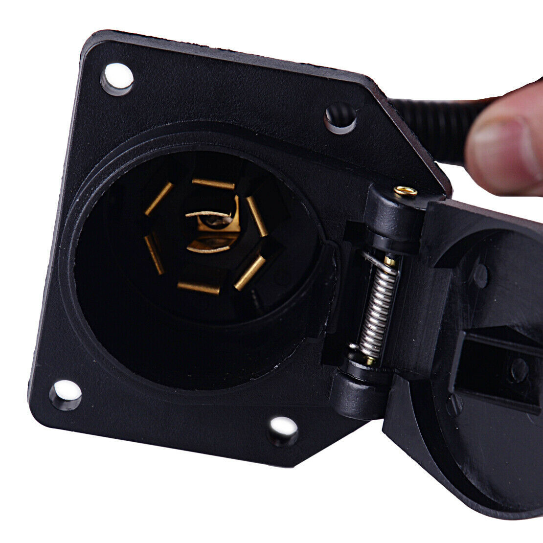 4-Way Flat to 7 Way Round RV Blade Adapter Trailer Hitch Plug New as