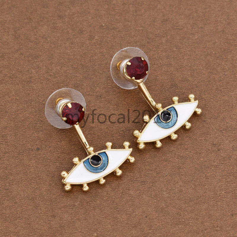 Enamel Earrings Eye Shaped Women Fashion Cute style Jewelry Metal Studs Gift