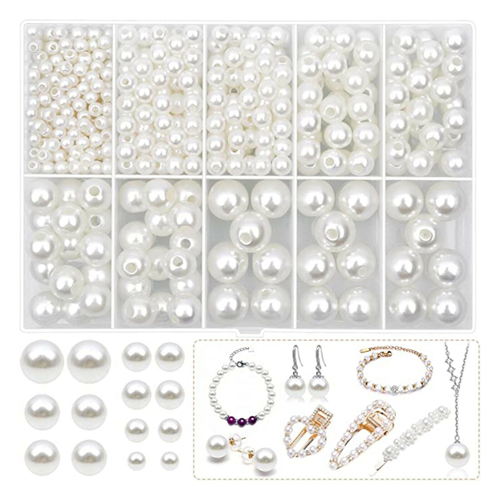 470 Pieces Spacer Beads DIY Bracelet Choker Earrings Jewelry Repairing