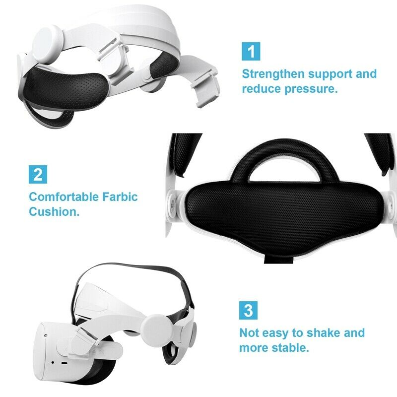 Head Strap for Oculus Quest 2, Adjustable Virtual Reality Glasses Halo Strap, C4