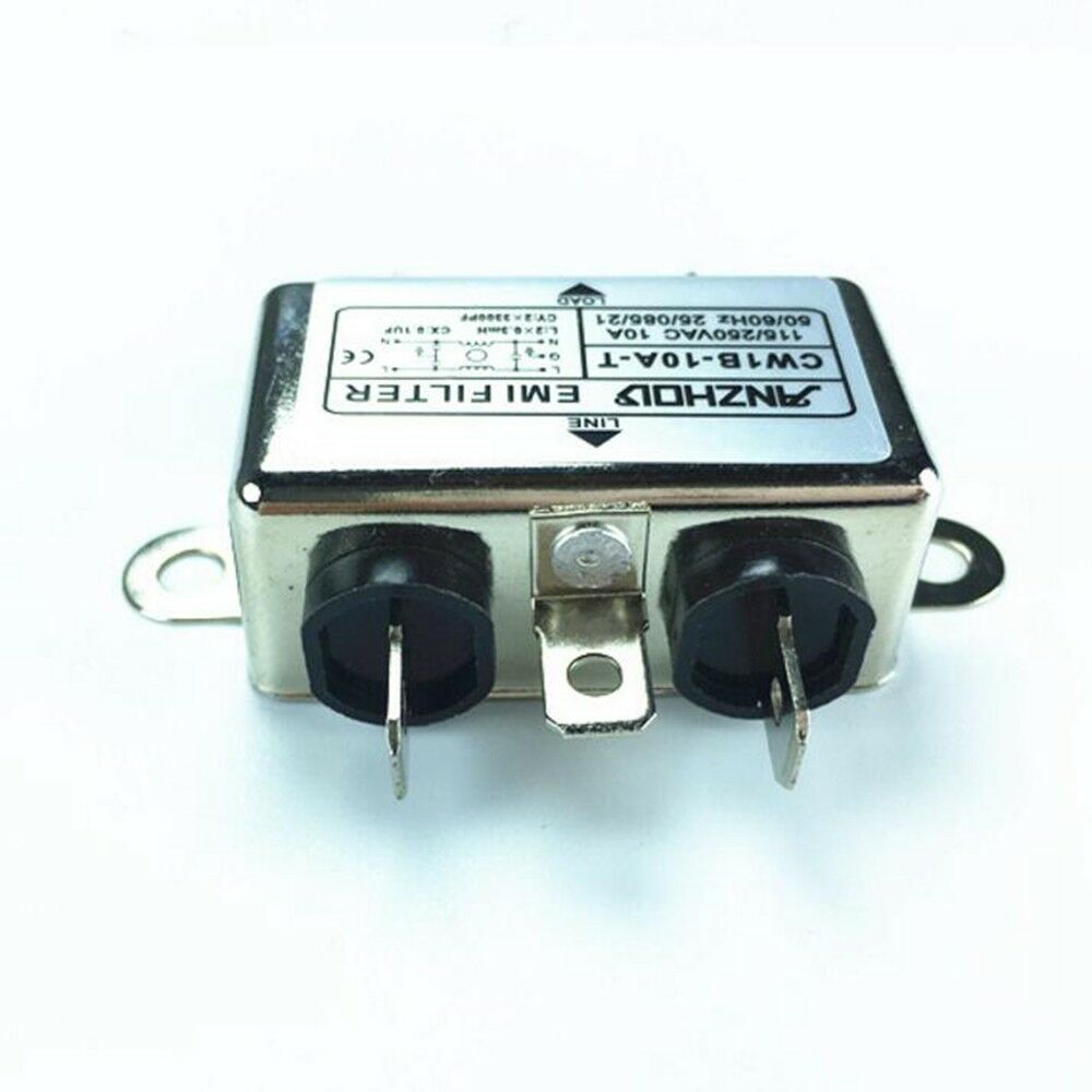 1PCS EMI Filter AC 115/250V 50/60Hz Solder Lug Terminals Power Line Filter 10A