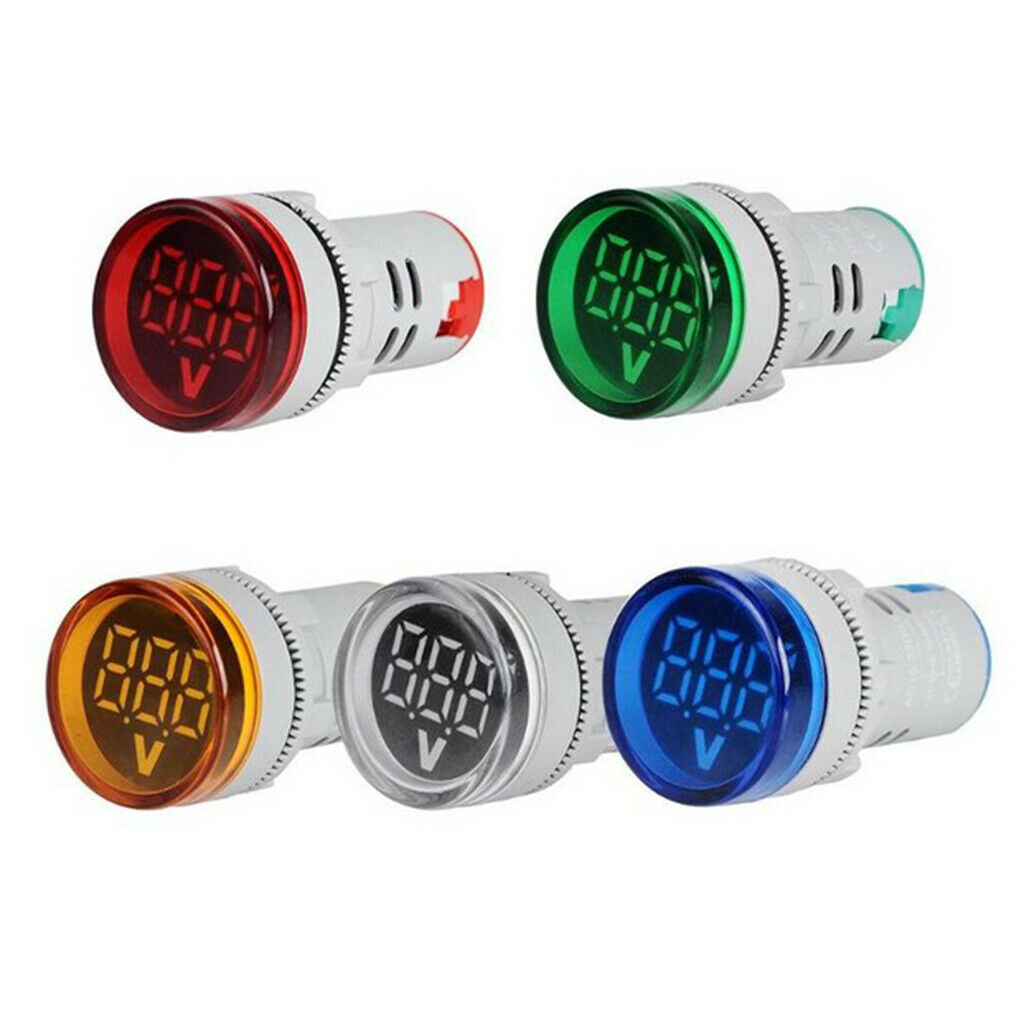 Voltmeter AC 12-500V Voltmeter Power Monitor LED Indicator Light White