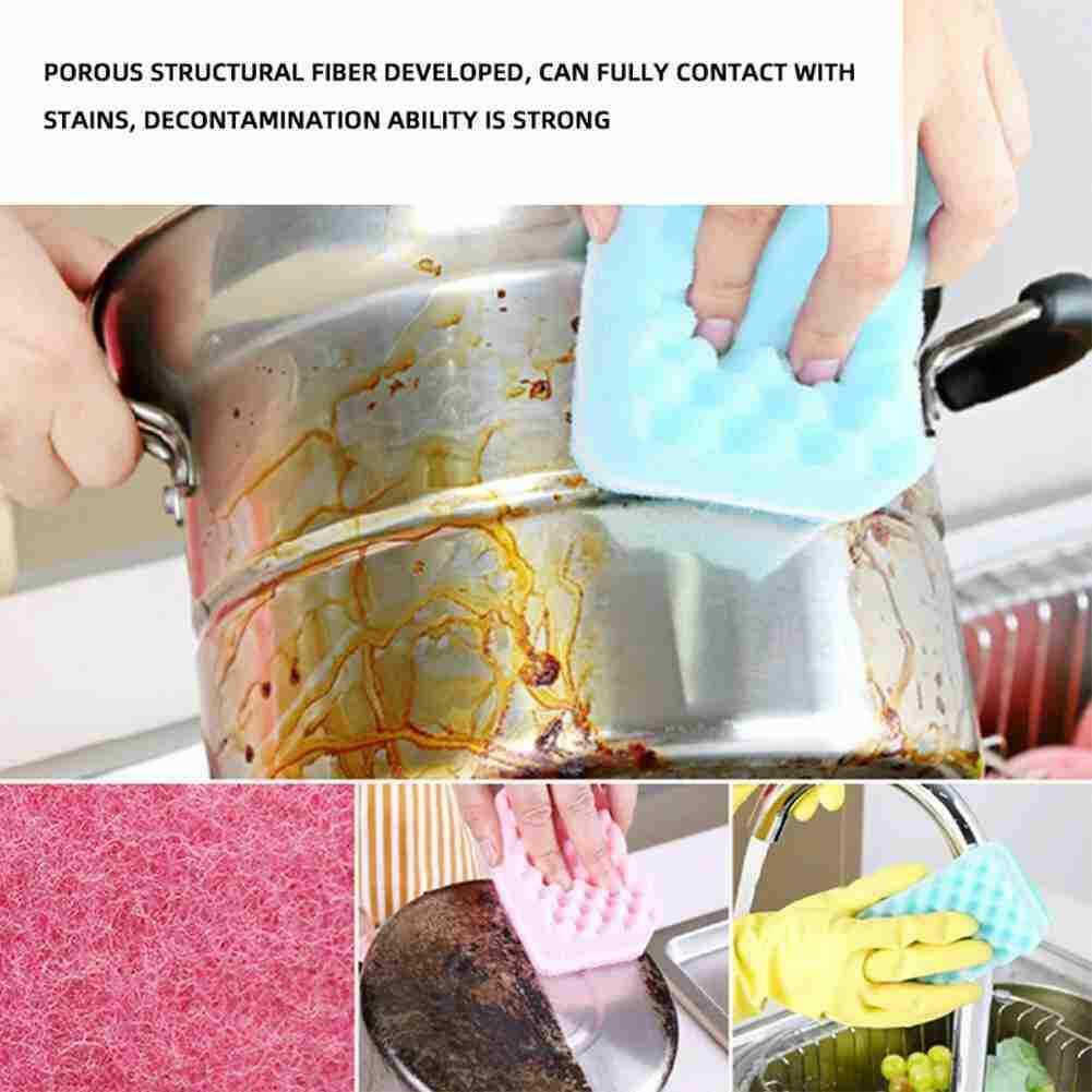 1xSponge Brush Dish Washing Cleaning Kitchen Pad Soap Tool Cleaner Y1V7