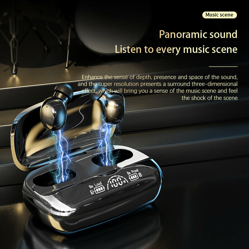 2000mah TWS Wireless Bluetooth Headphones Earphones in ear Power Bank Display
