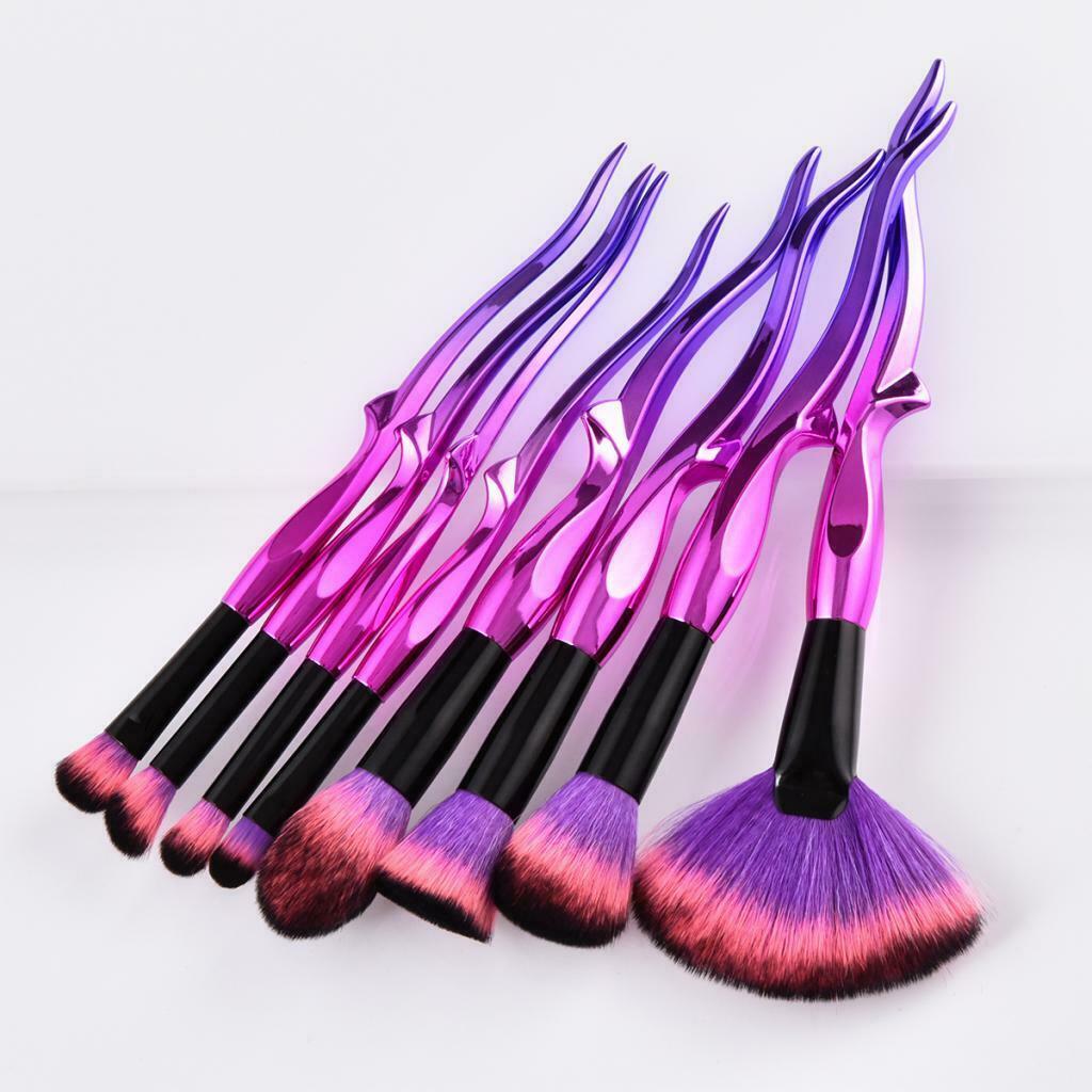 8 Pieces Kabuki Cosmetic Set Powder Foundation Eyeshadow Lip Makeup Brushes