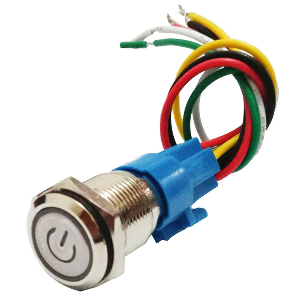 Metal Push Button 16mm Latching Pushbutton Switch 5A, 12V-24V