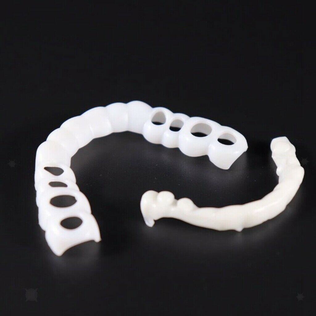 2Pcs Upper & Lower Cosmetic Teeth Cover False Teeth Veneers Instant Smile