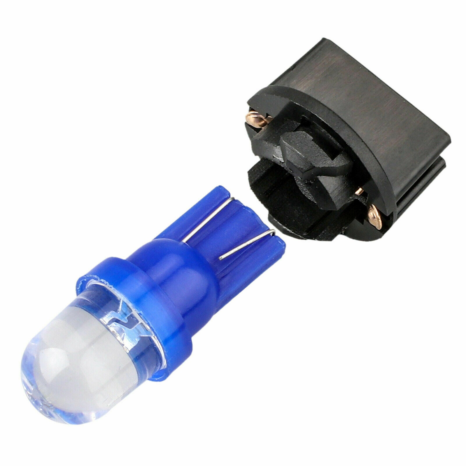 10x Blue T10 194 LED Bulbs for Instrument Gauge Cluster Dash Light W/ Sockets
