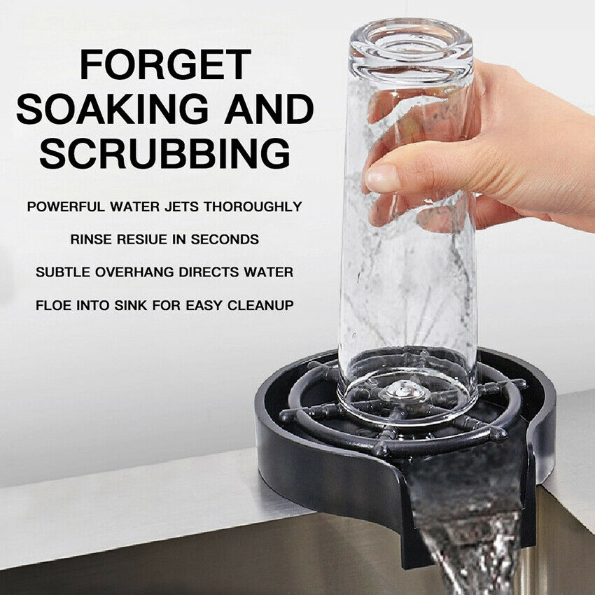 Automatic Cup Washer Bar Glass Rinser,Kitche Faucet Coffee Pitcher Wash Cup Tool