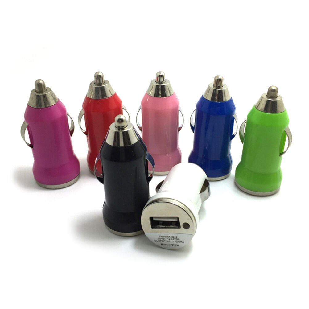 1Universal Car USB Metal 1 Port Mini Charger Adapter Bullet For Cell Phon.l8