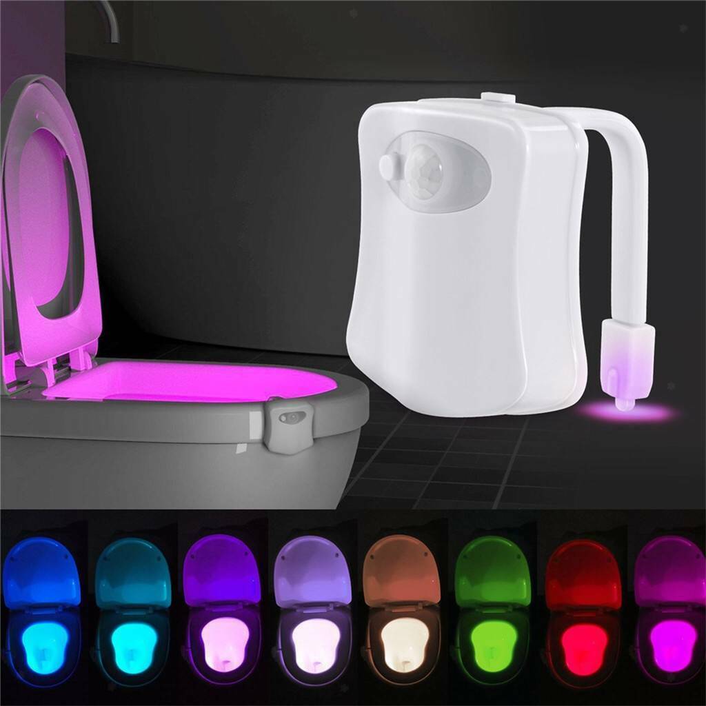Toilet LED Motion Sensor WC night light, WC light with 8 colors changing LED