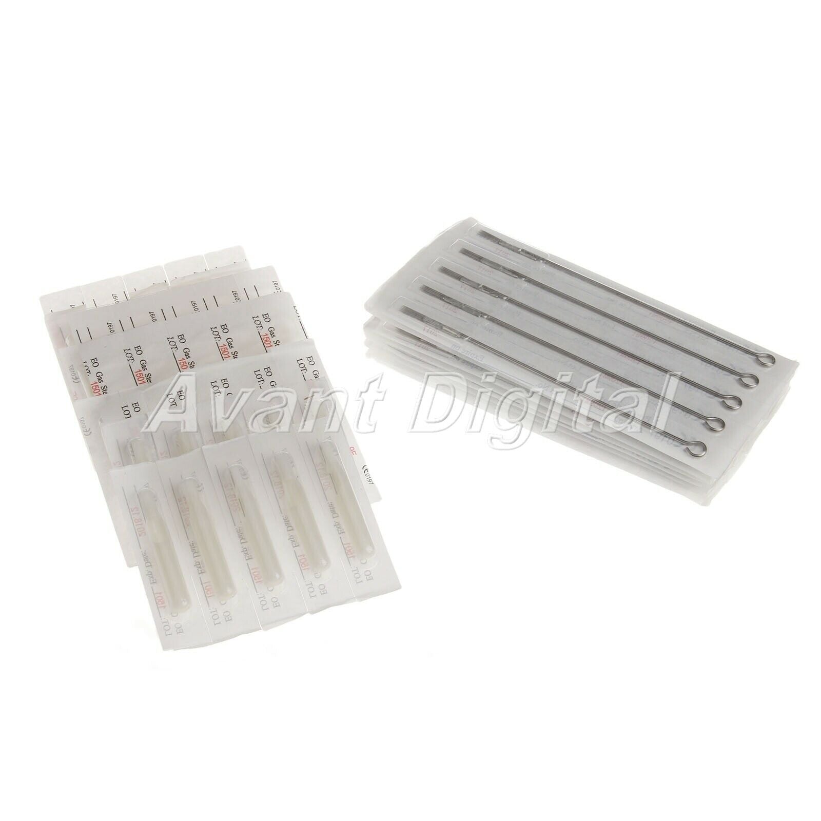 100pcs Mixed Assorted Sterile Tattoo Needles Round Liner  Plastic Tubes 9M1+9FT