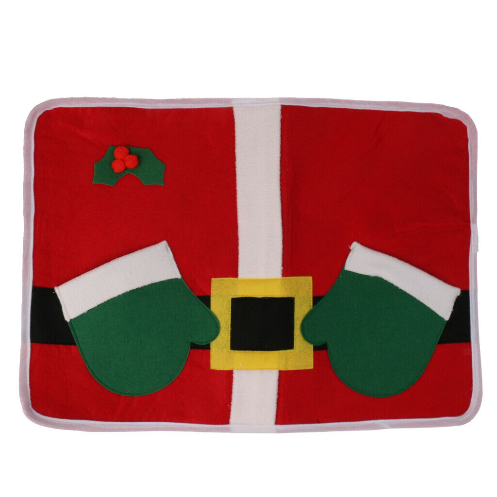 Christmas Santa Claus Table Mats Dish Bowl Placemat Home Party Dinnerware